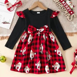 🆕  Festive Christmas / Santa long sleeve fit and flare party dress